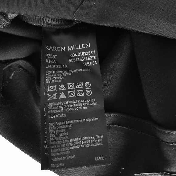 KAREN MILLEN Black Faux Leather And Ponte Leggings - Picture 10 of 10